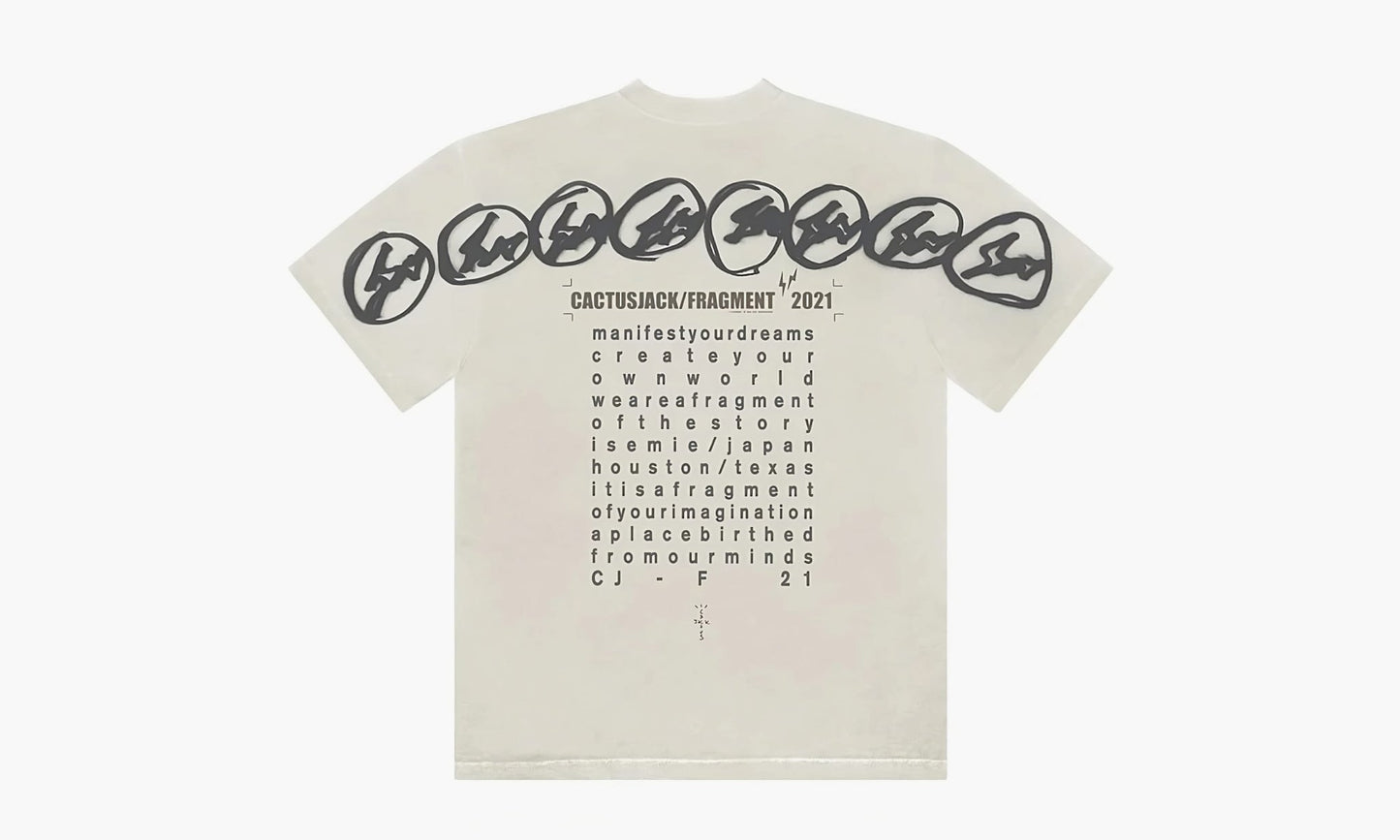 Travis Scott Cactus Jack X Fragment Manifest T-shirt "White" - CJFN-SS03 | Grailshop