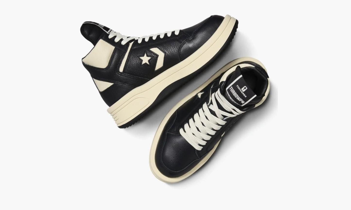 Rick Owens X Converse Turbowpn Mid "Black Cloud Cream" - A03945C | Grailshop