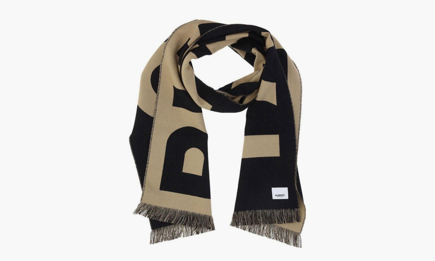 Burberry Logo Wool Jacquard Scarf «Beige» - 80571471 | Grailshop