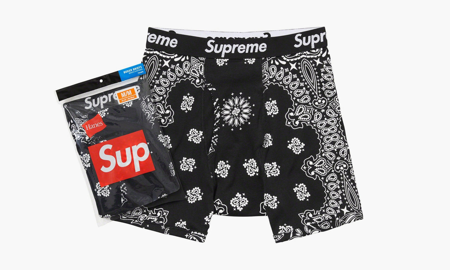 Supreme Hanes Bandana Boxer Briefs (2 Pack) «Black» - SUP-FW22-329 | Grailshop