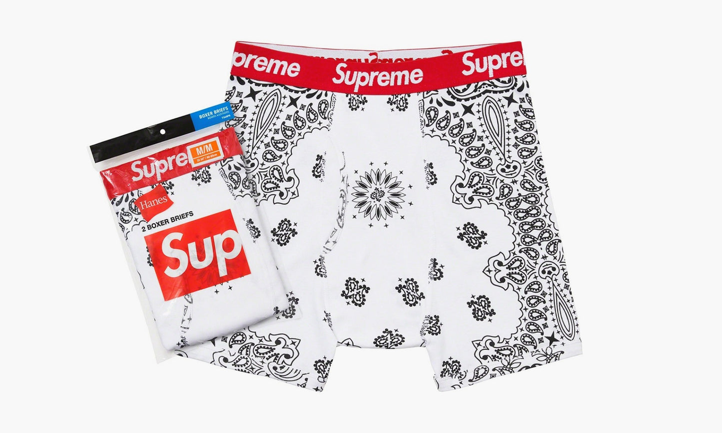 Supreme Hanes Bandana Boxer Briefs (2 Pack) «White» - SUP-FW22-329 | Grailshop