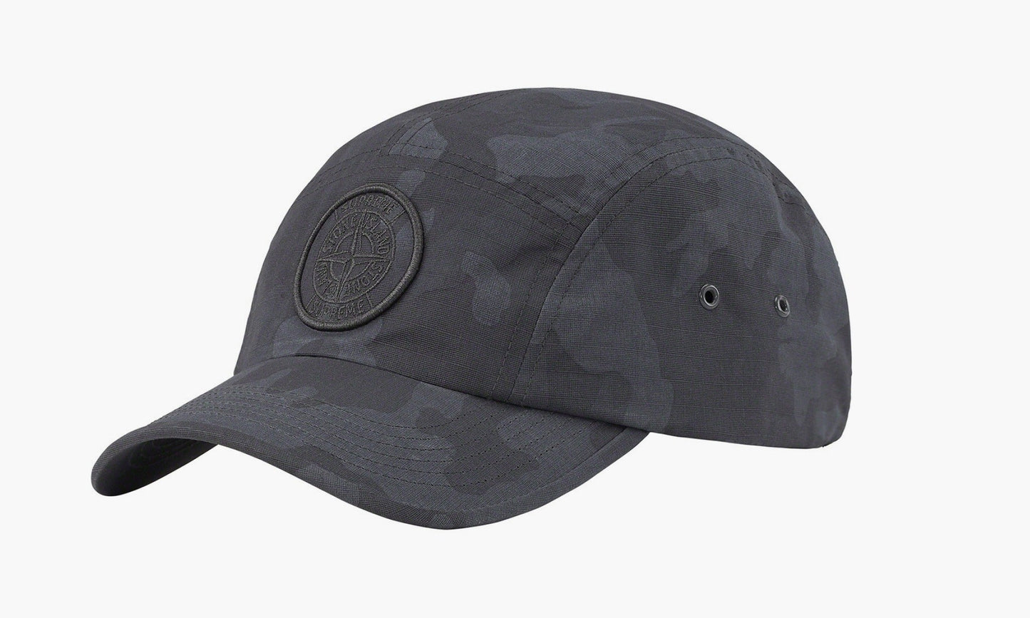 Stone Island x Supreme Reactive Ice Camo Ripstop Camp Cap «Black» - SUP-SS22-775 | Grailshop