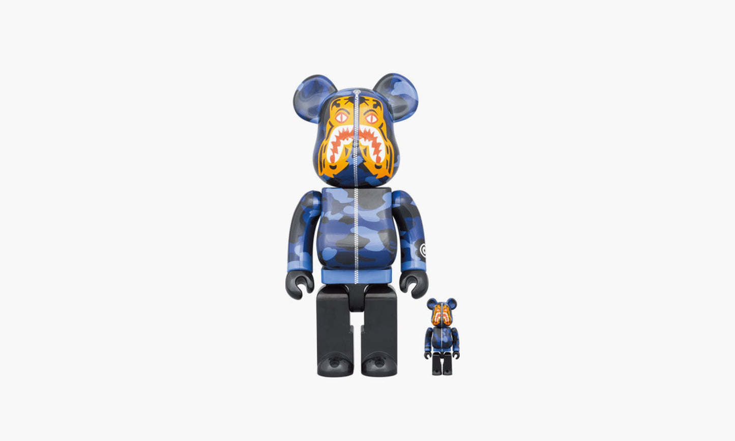 Medicom Toy Bearbrick x BAPE Camo Tiger 100% and 400% «Blue» | Grailshop