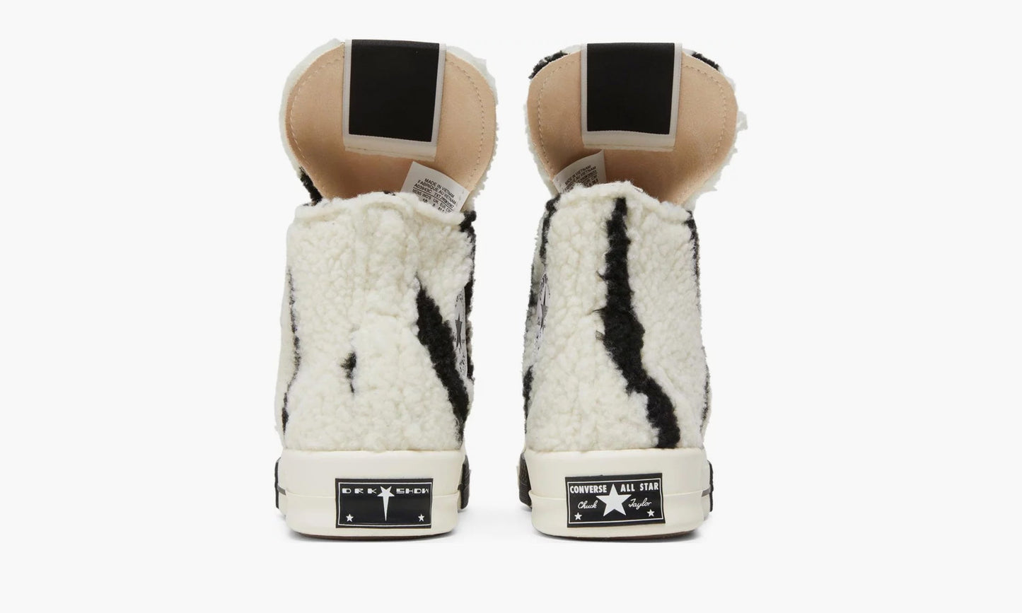 Rick Owens X Converse Chuck Taylor Drkshdw "Sherpa Zebra Print" - A03943C | Grailshop