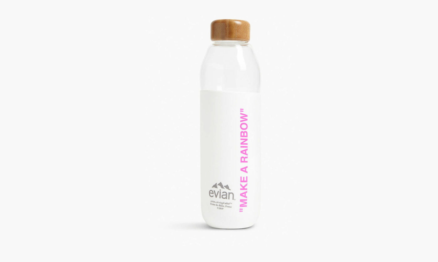 Virgil Abloh X Soma Make A Rainbow Refillable Glass Water Bottle "White / Pink" - EVIANXVA-PINK | Grailshop