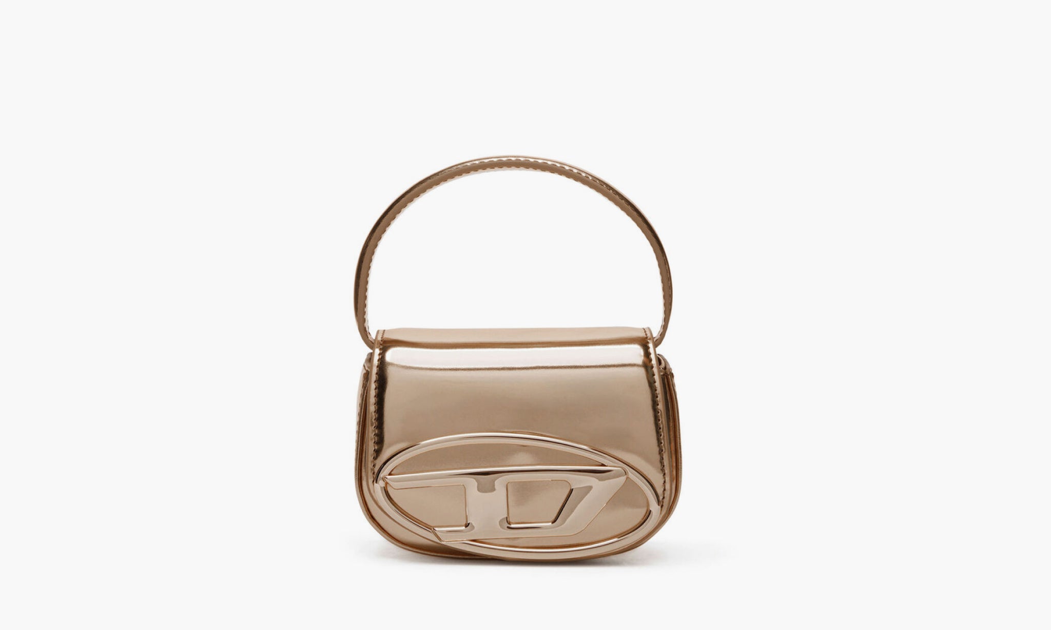 Diesel 1DR Iconic Mini Bag Mirrored Leather Bronze Grailshop