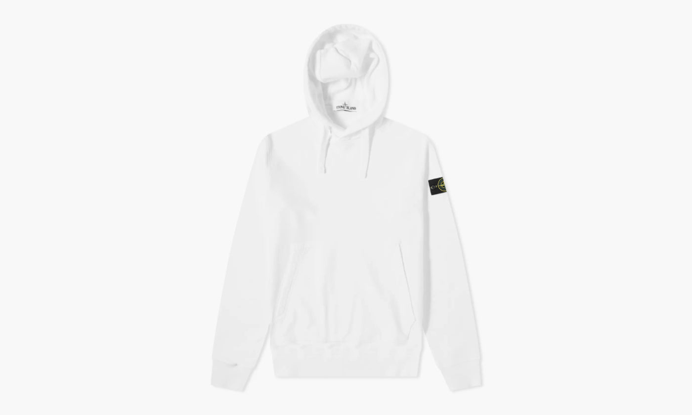 Stone Island Brushed Cotton Popover Hoodie “white” - 731564120 V0001-1 | Grailshop
