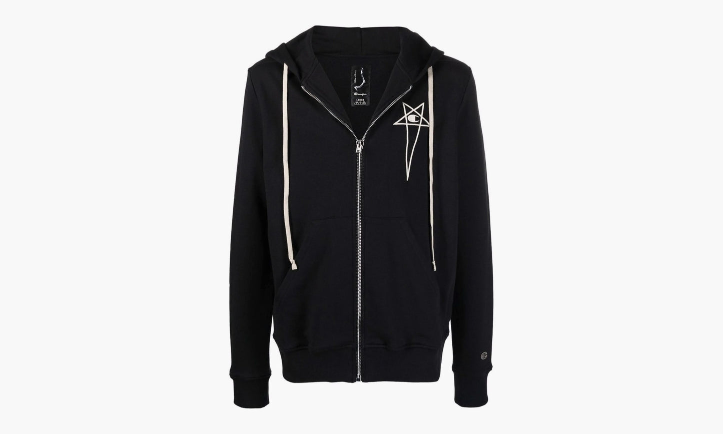 Rick Owens Logo-Embroined Zip-Up Hoodie «Black» - CM01B7827CHFE 09 | Grailshop