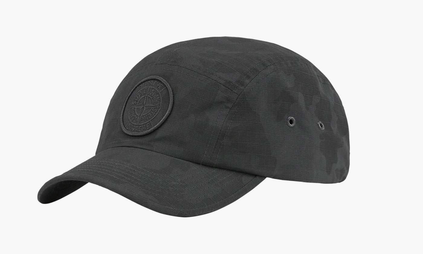 Stone Island X Supreme Reactive Ice Camo Ripstop Camp Cap "Black" - SUP-SS22-775 B | Grailshop
