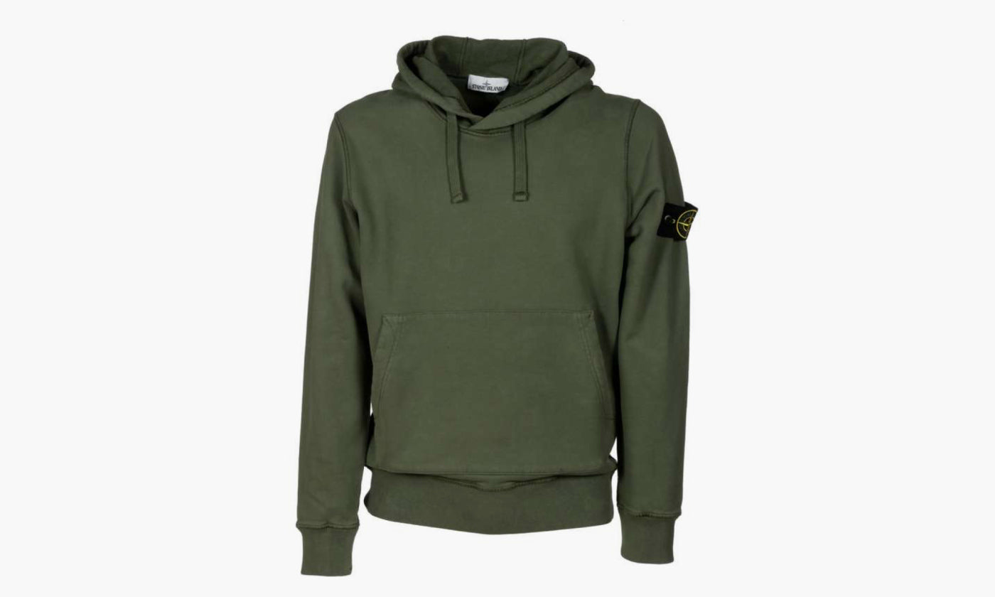 Stone Island Garment Dyed Popover Hoodie "Sage" - 751564120 V0055 | Grailshop