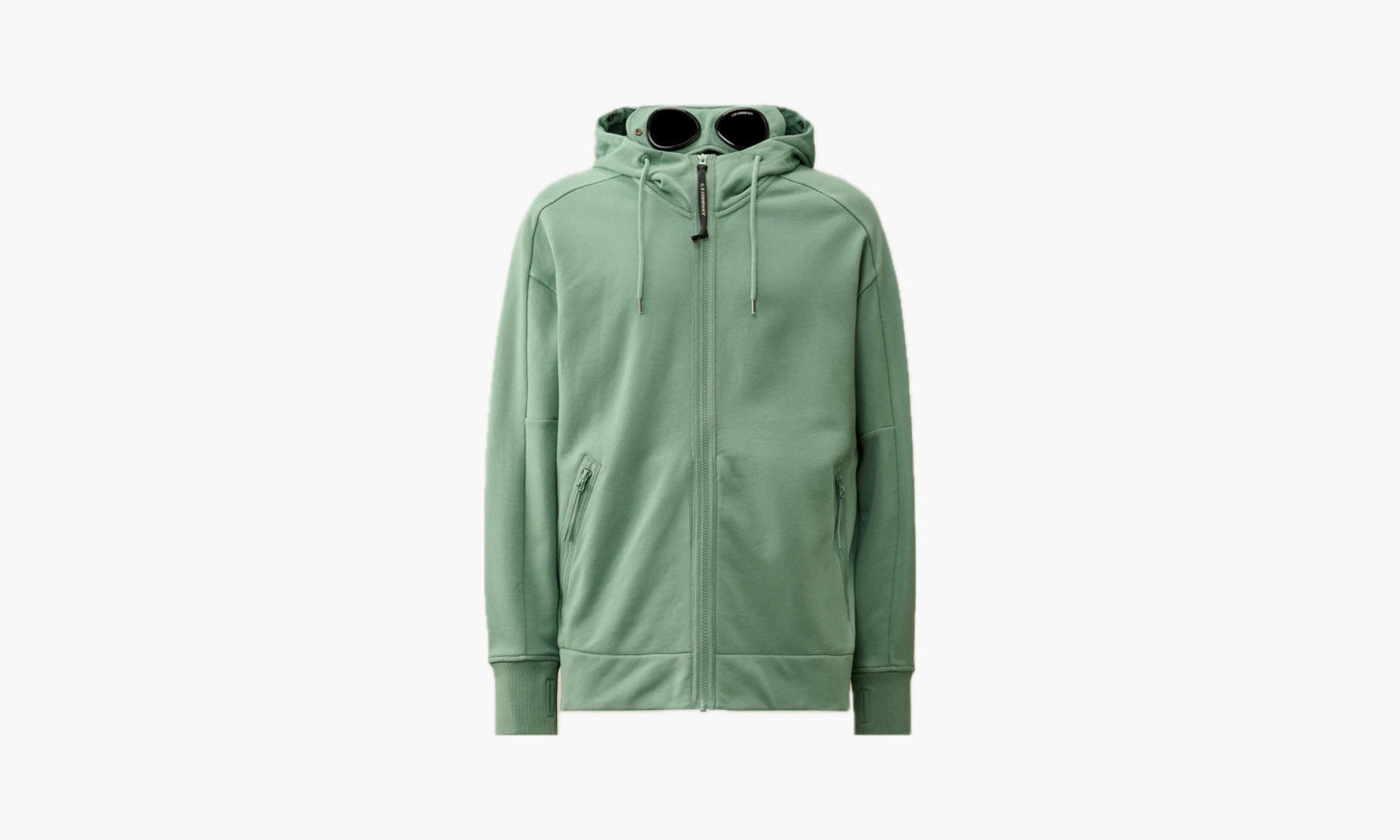 C.P. Company Diagonal Raised Fleece Goggle Zipped Hoodie "Green" - 16CMSS082A005086W626 | Grailshop