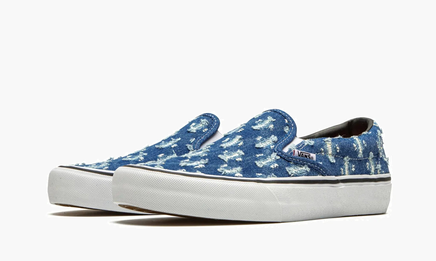 Vans Slip-on Pro "Supreme - Blue Hole Punch Denim" - VN0A38DD2DD | Grailshop