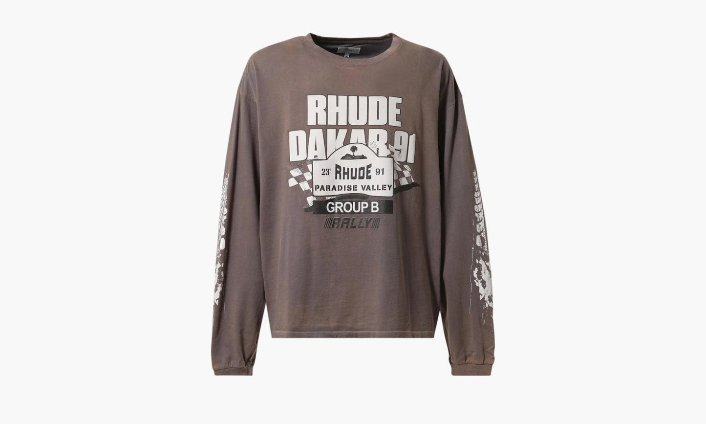 RHUDE Dakar 91 Long-sleeve Tee "Vintage Grey" - PF23TT02012675 | Grailshop