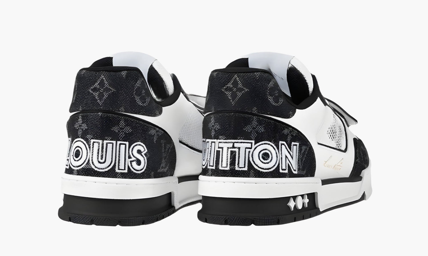 Louis Vuitton Trainer Low "velcro Strap - Black Monogram Denim" - 1A9ZB0 | Grailshop