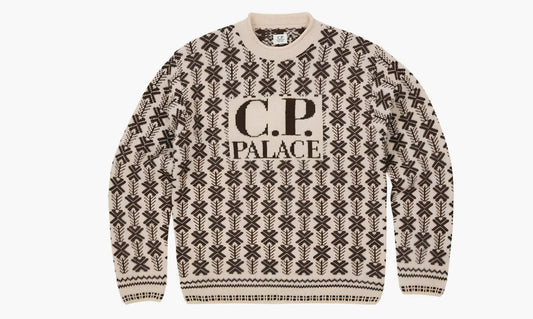 PALACE X C.P. Company Lambswool Knit "Stone" - P23CPKW001 | Grailshop