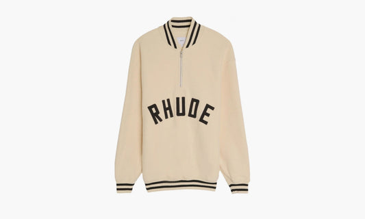 RHUDE Quarter Zip Varsity Jacket "Cream / Black" - SS24JA11167701 | Grailshop