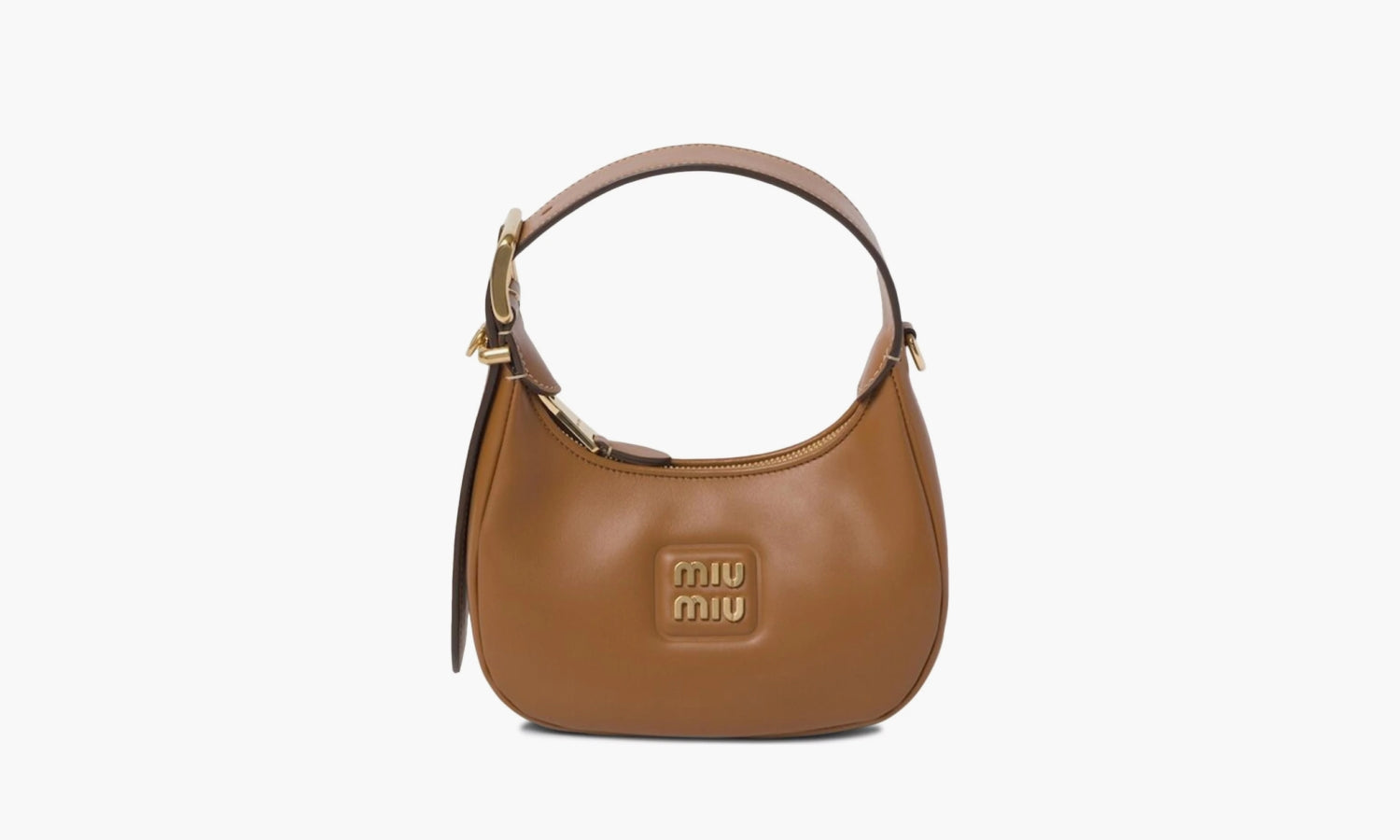 Miu Miu Wander Leather Mini Hobo Bag "Caramel" - 5BC161-2E6Y-F098L-V-OOO | Grailshop