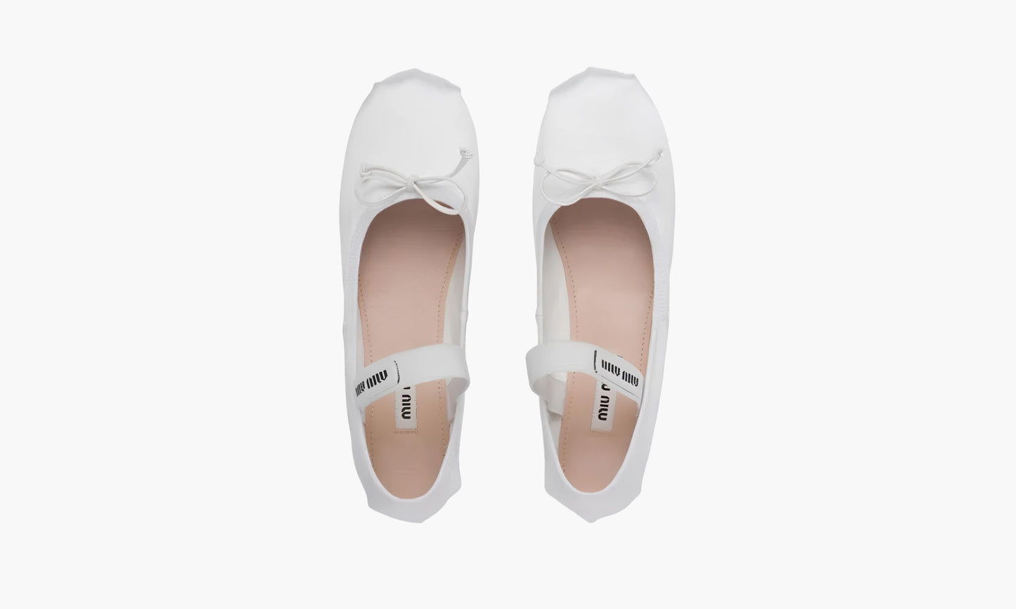 Miu Miu Satin Ballerinas "White" - 5F794D_QU6_F0009_F_A005 | Grailshop