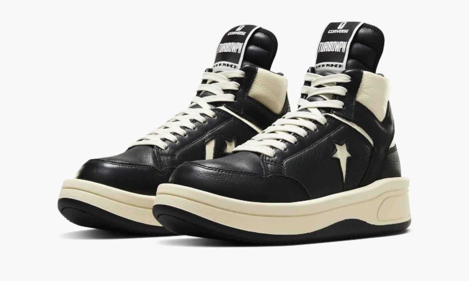 Rick Owens X Converse Turbowpn Mid "Black Cloud Cream" - A03945C | Grailshop