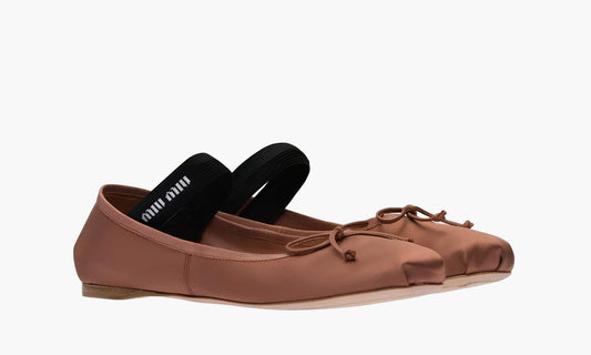 Miu Miu Satin Ballerinas "Cocoa Brown" - 5F794D_QU6_F0324_F_A005 | Grailshop