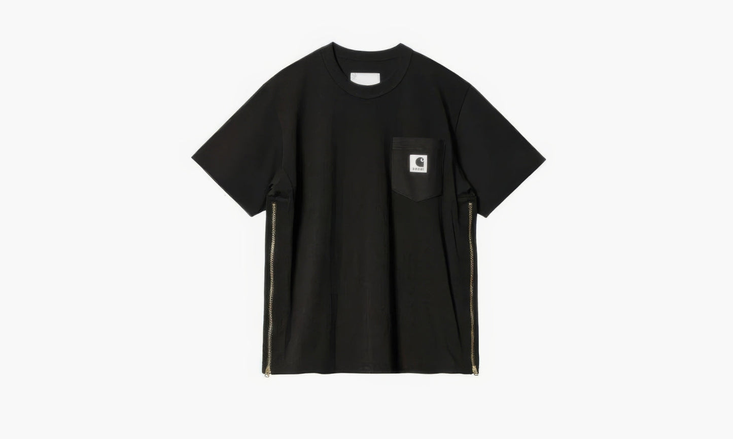 Sacai X Carhartt T-shirt Golden Zip "Black" - I034104-1VR-XX | Grailshop