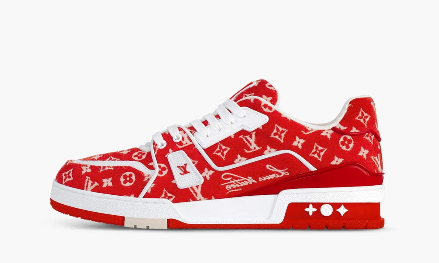 Louis Vuitton Trainer "Red Monogram Textile" - 1ABFSU | Grailshop