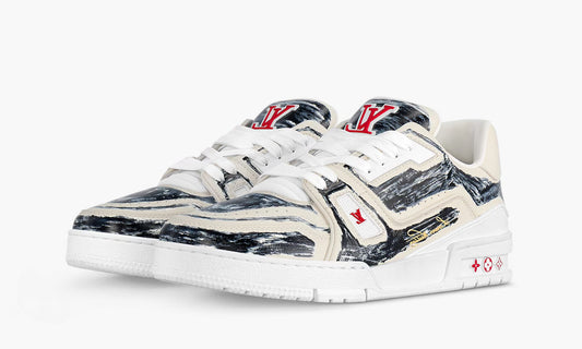 Louis Vuitton Trainer Colored In "White Black" - 1ABLWE | Grailshop