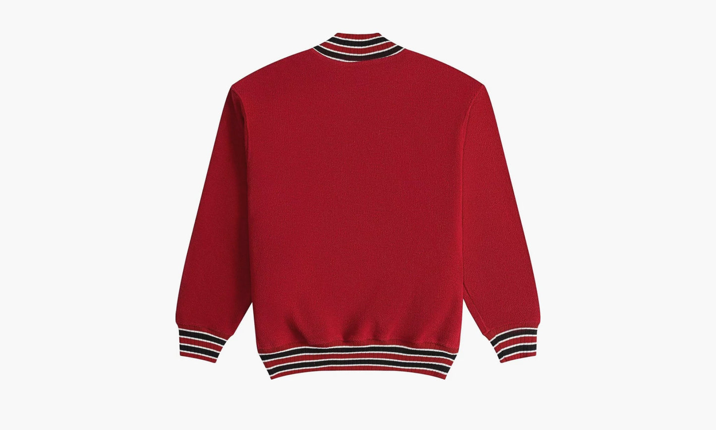 RHUDE Quarter Zip Varsity Jacket "Vintage Red" - PS24JA121501372138 | Grailshop