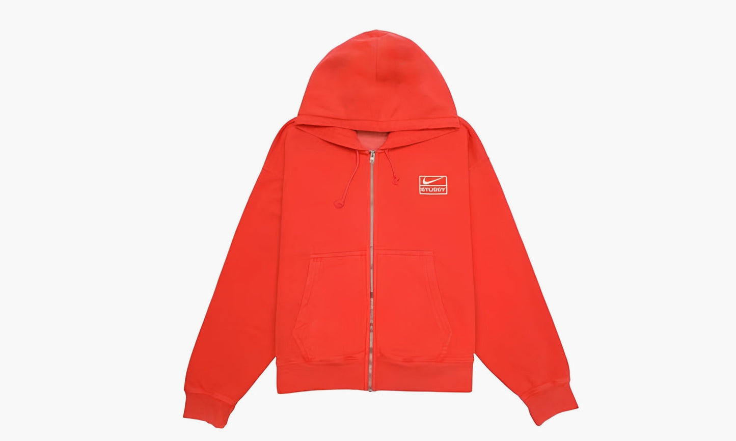 Nike X Stussy Pigment Dyed Fleece Zip Hoodie "Habanero Red" - FJ9162-642 | Grailshop