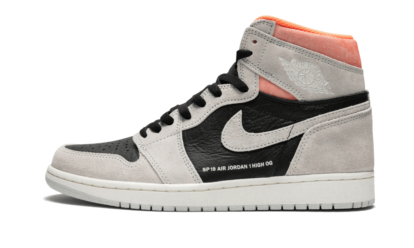 Jordan 1 High OG "Neutral Grey / Hyper Crimson" - 555088 018 | Grailshop