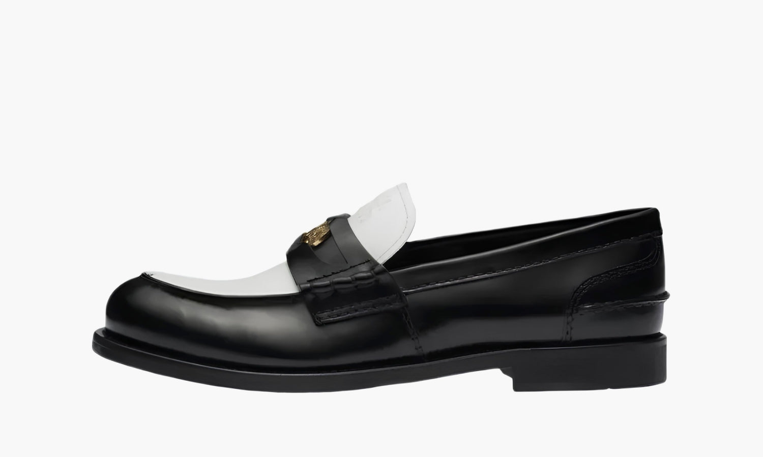 Miu Miu Leather Loafers "White Black" - 5D773D_AZE_F0967_F_020 | Grailshop