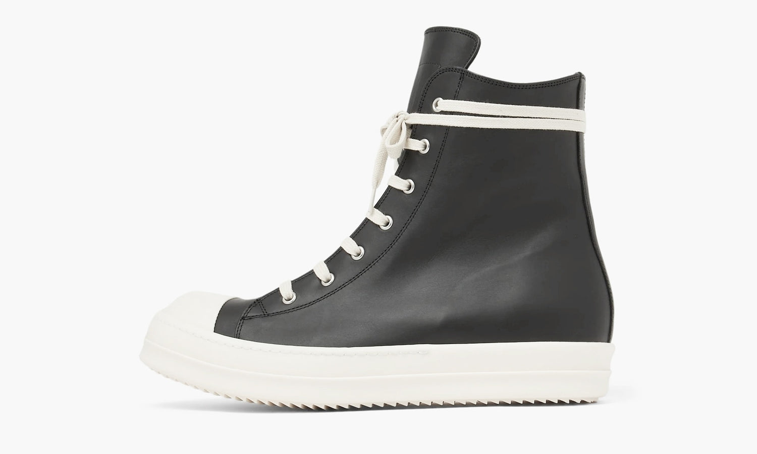Rick Owens Leather High-Top Sneakers “Black” - RU01C4890LPO-911 | Grailshop