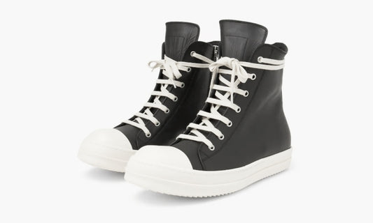 Rick Owens Leather High-Top Sneakers “Black” - RU01C4890LPO-911 | Grailshop