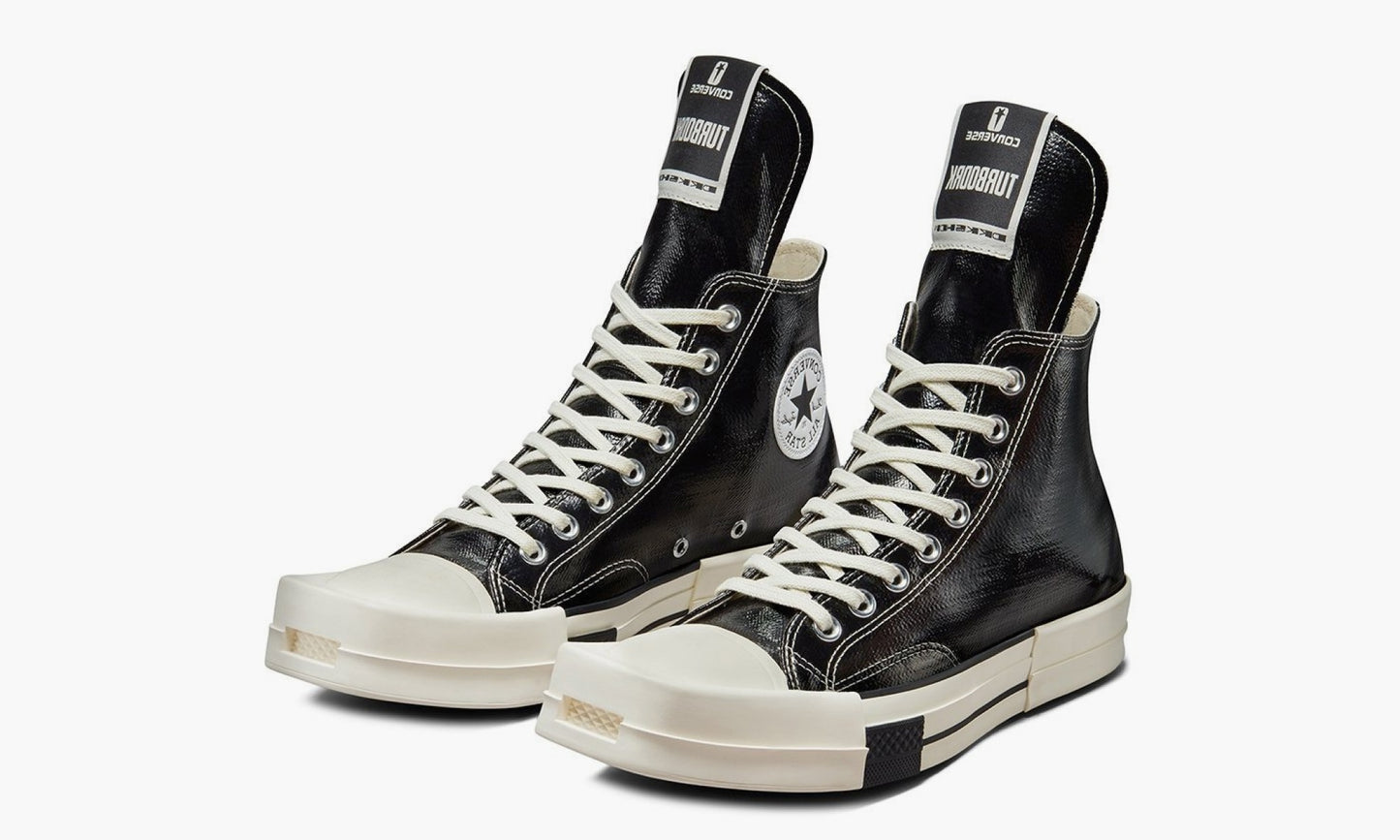 Rick Owens x Converse DRKSHDW TURBODRK Chuck Taylor All-Star 70 Hi Black “Lacquered Denim” - A01291C | Grailshop