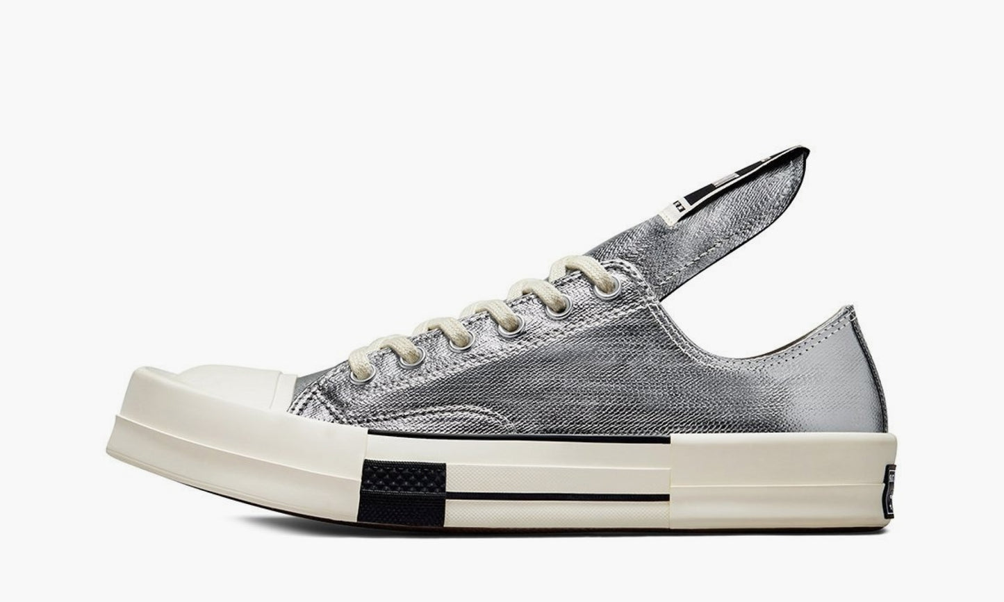 Rick Owens x Converse DRKSHDW TURBODRK Chuck Taylor All-Star 70 Ox “Silver White” - A01292C | Grailshop