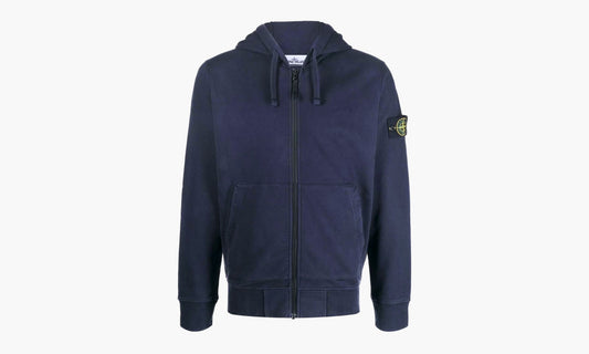 Stone Island Brushed Cotton Full Zip Hoodie “Navy” - 771564220.V0020 | Grailshop