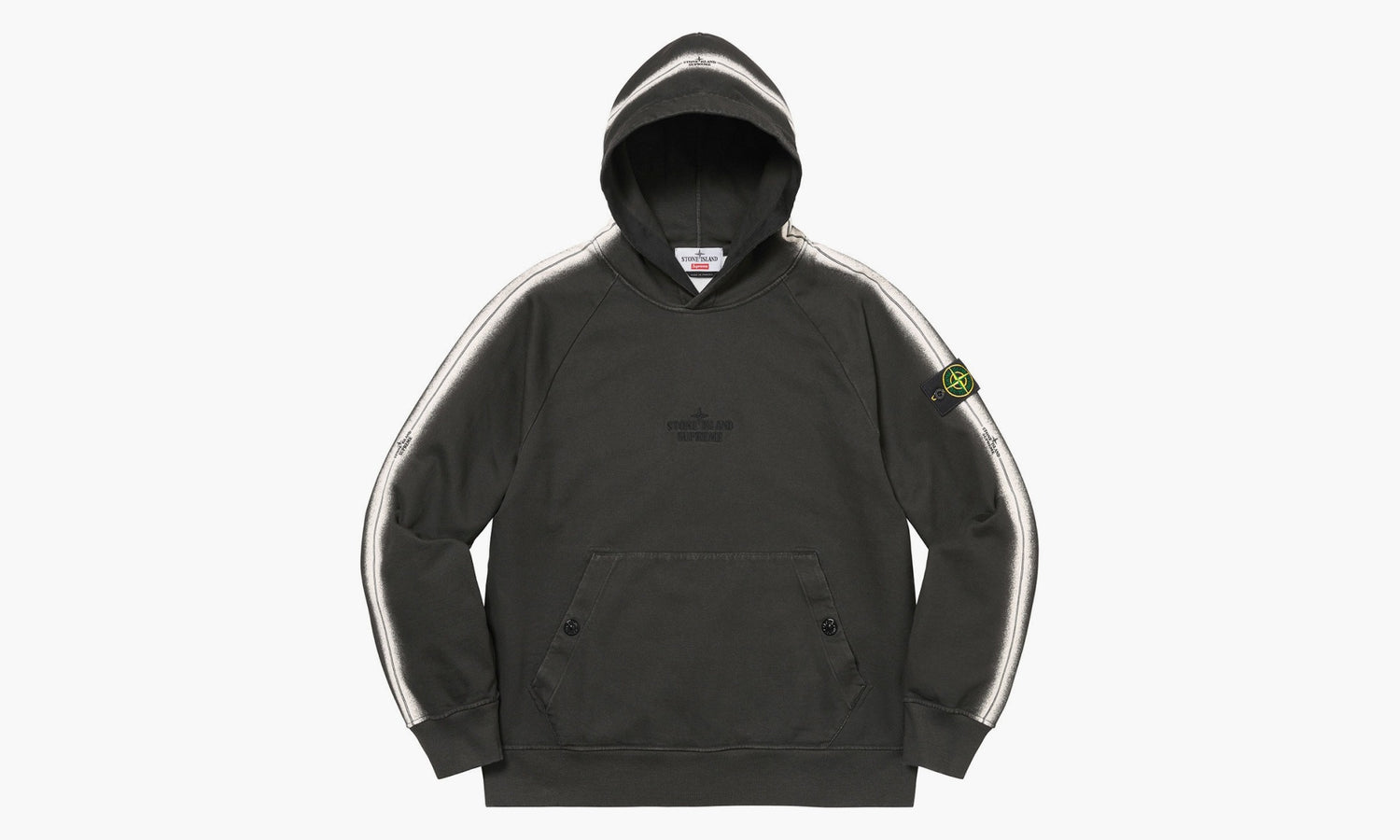 Stone Island Stripe Hooded Sweatshirt “Black” - SUP-SS22-718 | Grailshop