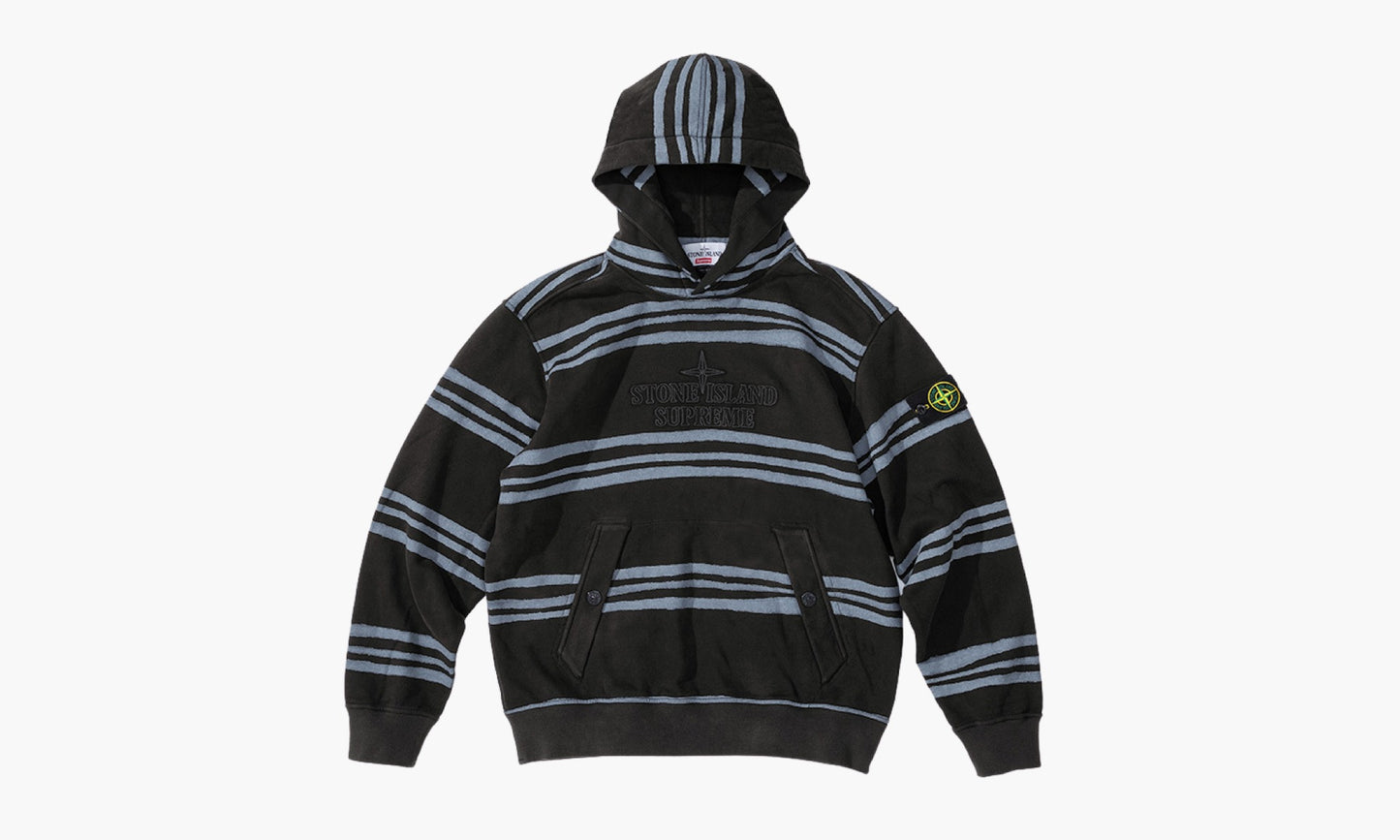 Stone Island Warp Stripe Hooded Sweatshirt “Black” - SUP-FW20-297 | Grailshop
