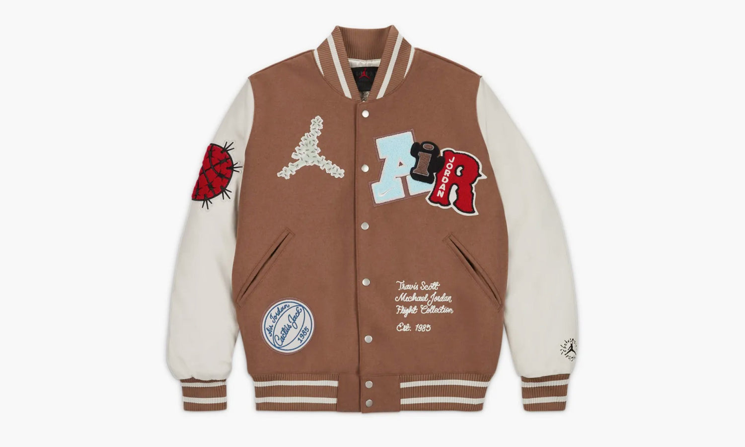 Travis Scott x Jordan Varsity Jacket «Antique Brown» - DO4104 256 | Grailshop