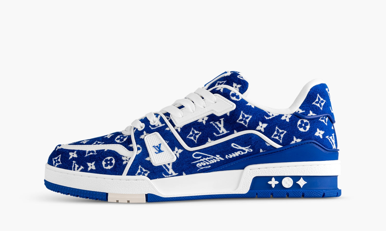 Louis Vuitton Trainer "Blue Monogram Textile" - 1ABFRQ | Grailshop