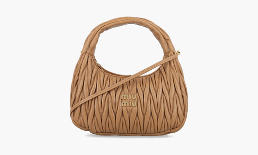 Miu Miu Wander Matelasse Nappa Leather Hobo Bag "Caramel" - 5BC153-N88-F098L-V-OOO | Grailshop