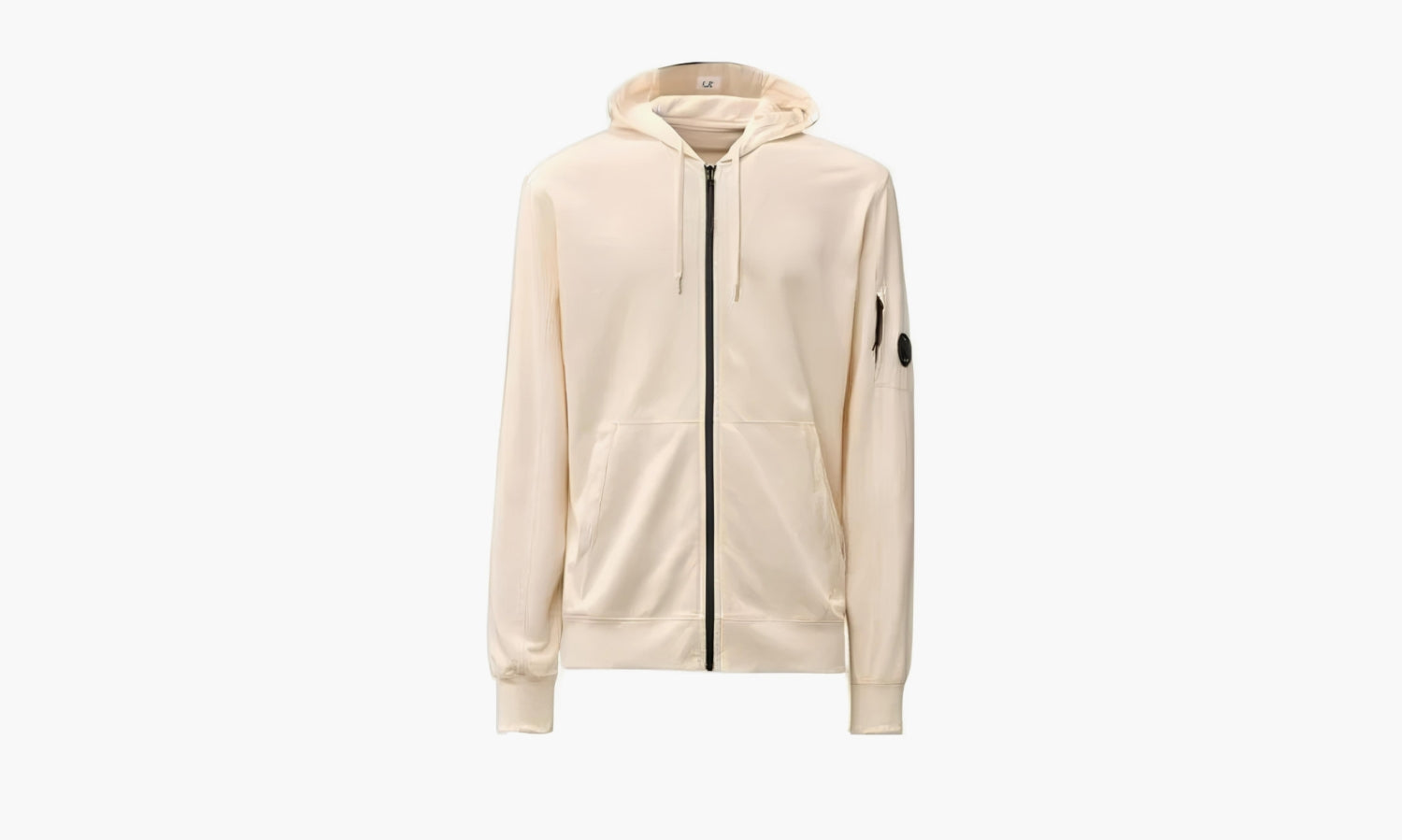 C.P. Company Light Fleece Zipped Hoodie "Beige" - 16CMSS034A002246G402 | Grailshop