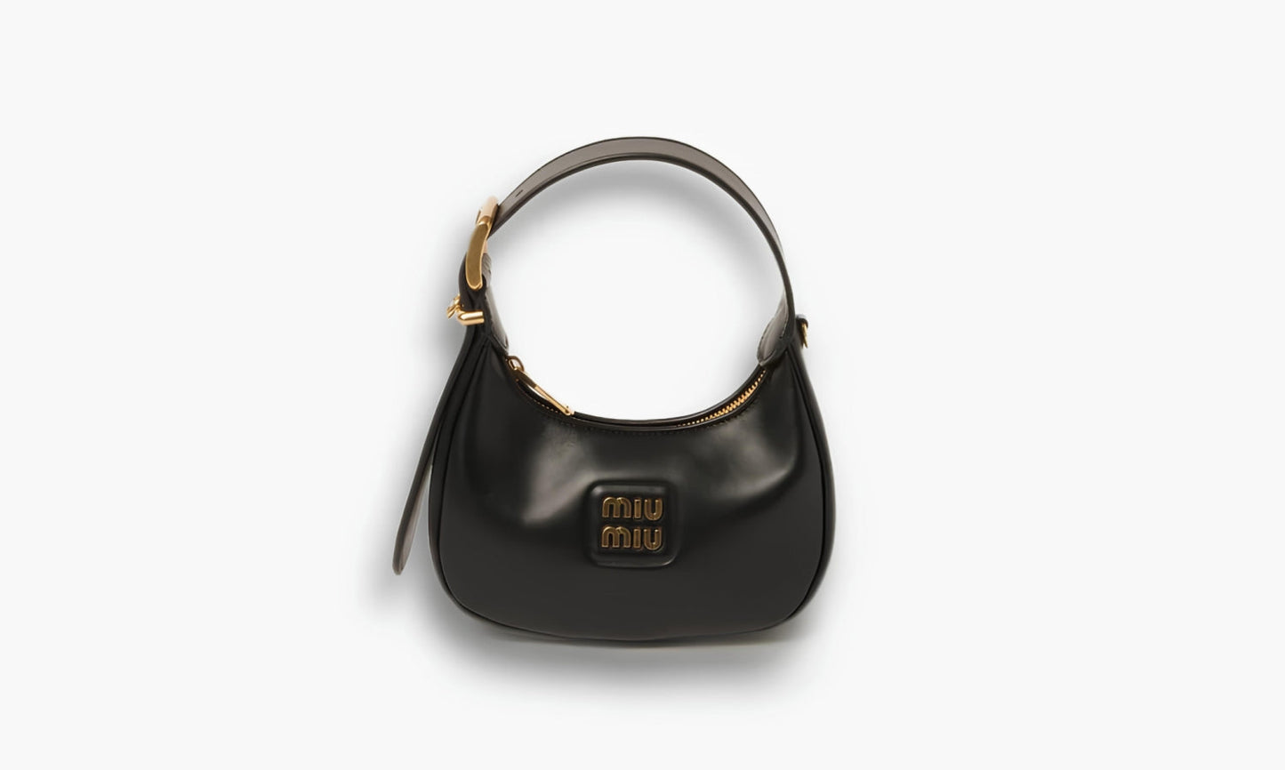 Miu Miu Leather Hobo Bag "Black" - 5BC161-2E6Y-F0002-V-OOO | Grailshop