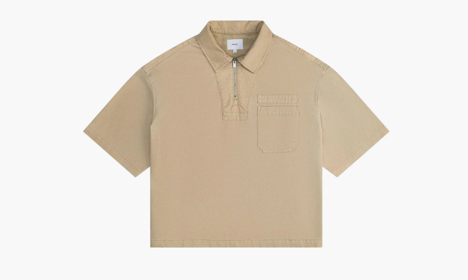 RHUDE Boxy Half Zip Spray Short-sleeve Shirt "Khaki" - SS24SR02320481 | Grailshop