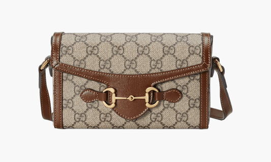 Gucci Horsebit 1955 Mini Bag «Beige and Ebony GG Supreme Canvas» - 699296 92TCG 8563 | Grailshop