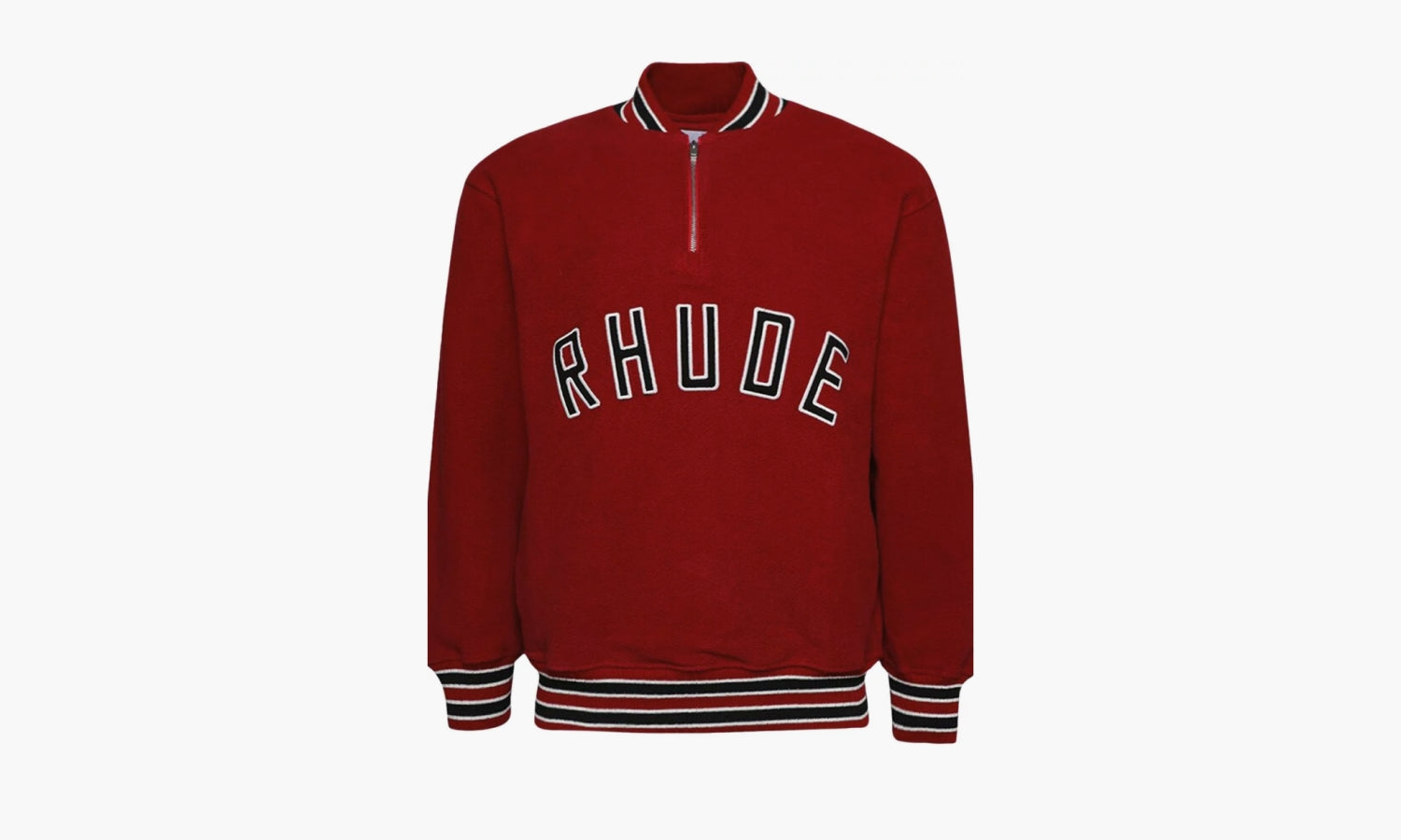 RHUDE Quarter Zip Varsity Jacket "Vintage Red" - PS24JA121501372138 | Grailshop