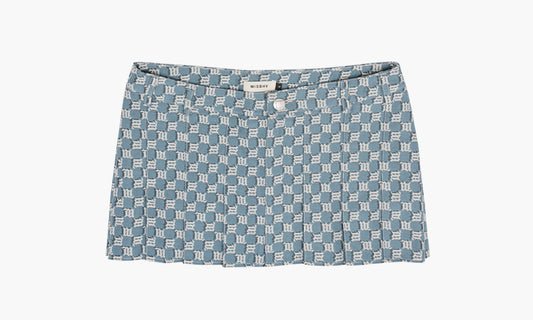 MISBHV Jacquard Canvas Monogram School Mini Skirt «Blue» - 230W851 | Grailshop