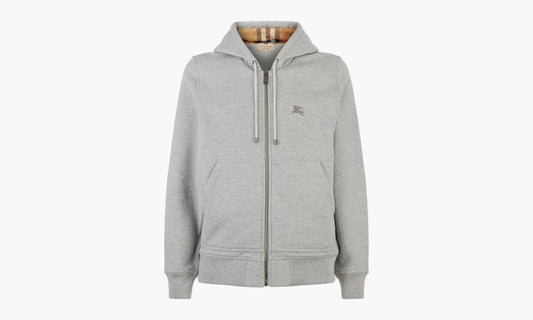 Burberry Clarendon Check Embroidery Logo Zip Hoodie "Grey" - 40155601 | Grailshop