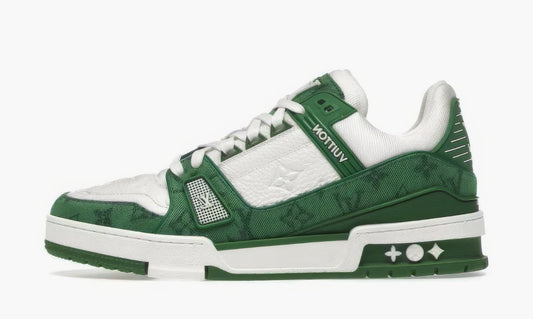 Louis Vuitton Trainer "Green Monogram Denim White" - 1A9JI1 | Grailshop