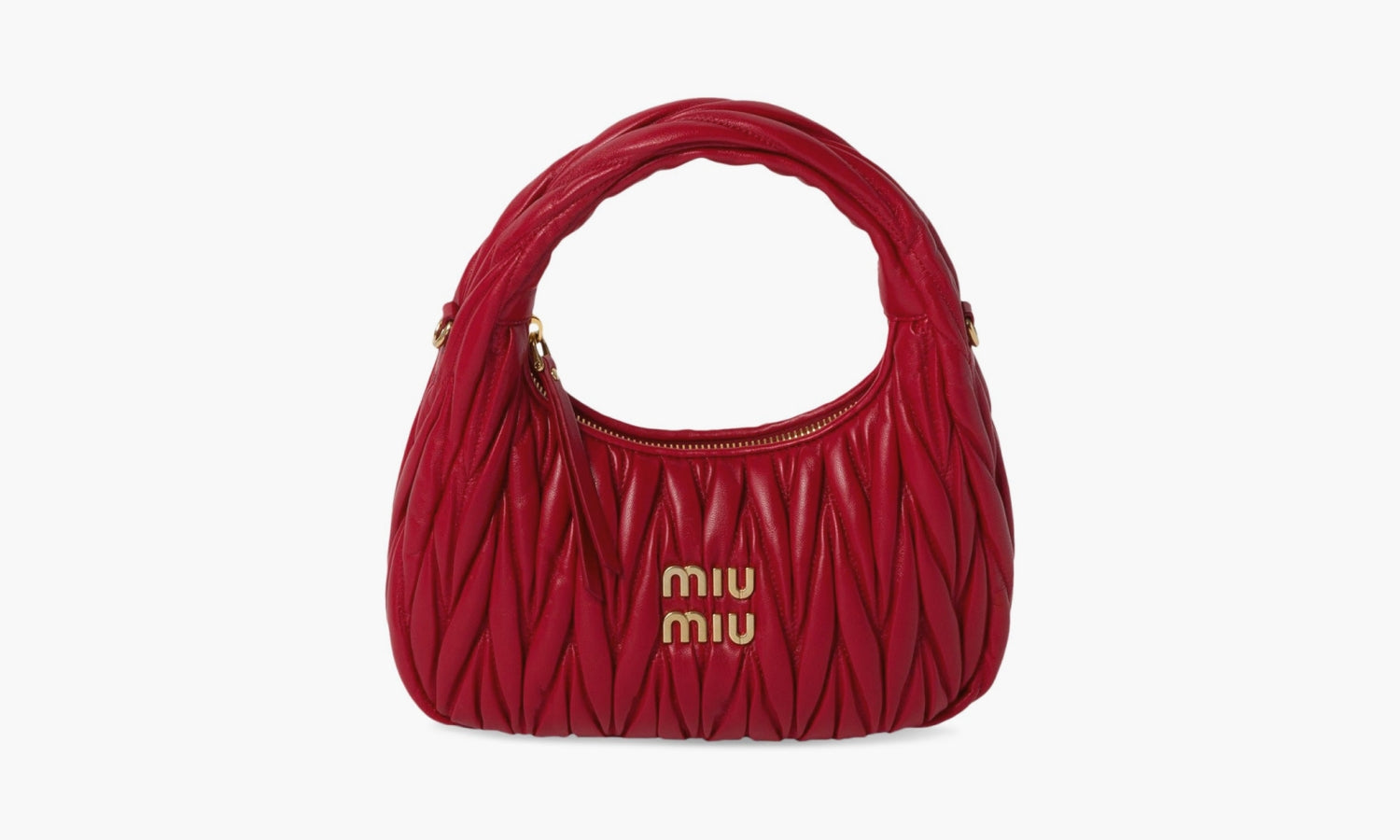 Miu Miu Wander Matelasse Nappa Leather Hobo Bag "Red" - 5BC125-N88-F0011-V-OOY | Grailshop